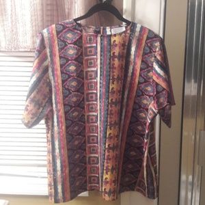 NWOT Colorful Aztec Print Top